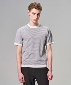 JOSEPH HOMME 【新柄】リュクスレーヨンボーダー　クルーネック半袖ニット