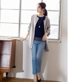 Tiaclasse 【洗える】大人可愛い衿ギャザーミディアムコート