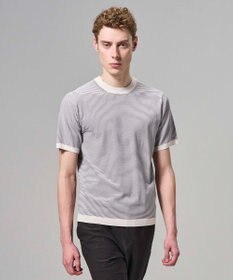 JOSEPH HOMME 【新柄】リュクスレーヨンボーダー　クルーネック半袖ニット