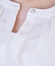 Tiaclasse L 【新色追加・洗える】バンドカラー2WAYタックブラウス