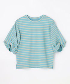 ANY L ツイストスリーブボーダートップス