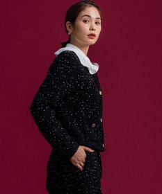 組曲 S 【組曲×setsuko sagittaire】サジテール釦ツイードニットジャケット