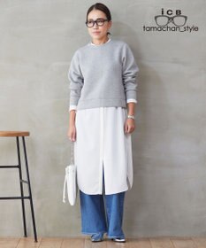 ICB 【WEB限定】【ICB×tamachan_style コラボ】スタイルアップ ワイドデニム