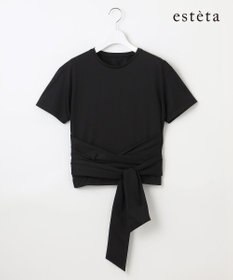 23区 L 【エステータ】スーピマシングルジャージー サッシュデザイン カットソー