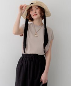 23区 L 【先行予約】レーヨンポリエステルストレッチ フレンチスリーブ ニット