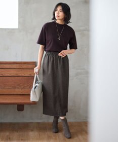 ANY 【ウエストゴム】クラシカルツイードタイトスカート