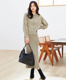 ANY L フェザーカーディガン×ニットスカートセットアップ