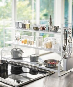 tower コンロ奥ラック 3段 タワー ホワイト