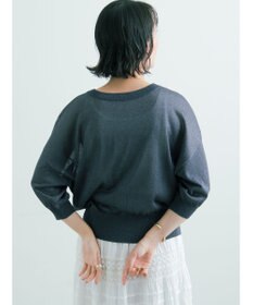 Te chichi 【マシンウォッシャブル】ラメシアー前後2WAY5分袖カーディガン