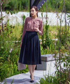 Tiaclasse L 【新色追加・洗える】バンドカラー2WAYタックブラウス