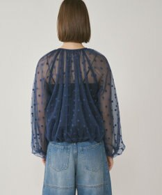 GRACE CONTINENTAL チュールノーカラーブルゾン