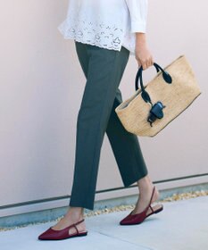 自由区 【SHIHOさん着用・昨年大好評・新色追加・後ろウエストゴム】シェルタリングテーパード パンツ ［新色］カーキ