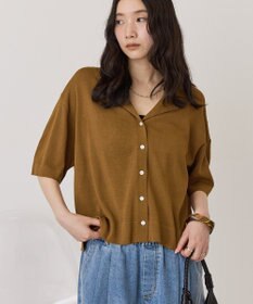 AMERICAN HOLIC 襟付き5分袖ニットカーディガン
