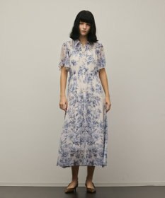 GRACE CONTINENTAL フラワープリントシャツフレアワンピース