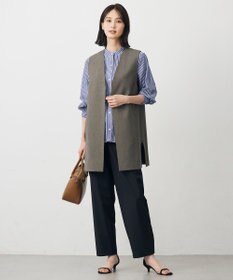 J.PRESS LADIES L SOFTシャンブレー テーパード パンツ