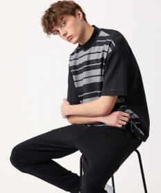 23区GOLF 【23Fondation】【吸水速乾/UVケア】ボーダー モックネック