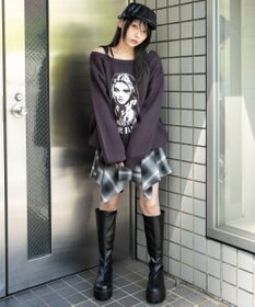 WEGO 【2025年秋冬新作】2WAYグラフィックワンショルBIGニット