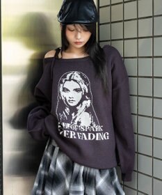 WEGO 【2025年秋冬新作】2WAYグラフィックワンショルBIGニット