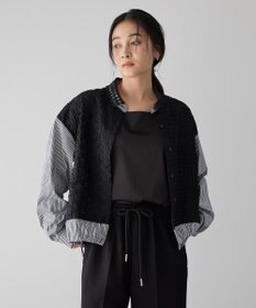 YECCA VECCA レースMIXレイヤードデザインシャツ