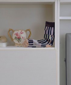 TRICOTE ランダムストライプパッチソックス