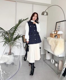 Feroux 【洗える】ラメツイード ジレ