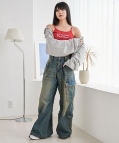 WEGO 【カップ付きインナー】グラフィックプリントカップインキャミ