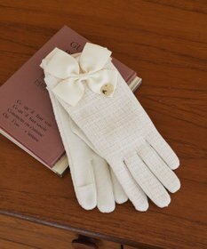 Maison de FLEUR ツイードリボングローブ