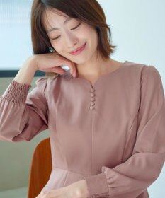 Tiaclasse 【セレモニー・洗える】ハートネックくるみ釦ワンピース