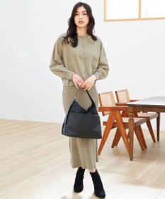 ANY L フェザーカーディガン×ニットスカートセットアップ