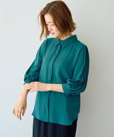 YECCA VECCA ラインプリーツスリーブシャツ