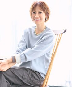 自由区 【カタログ掲載】スムージーラグランスリーブ ニット ライトブルー