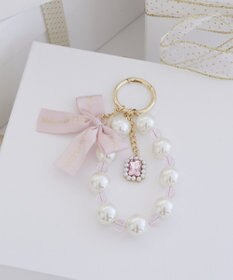 Maison de FLEUR ロゴリボンビッグパールビジューチャーム