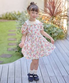 ANY KIDS オン・オフショルダー チューリップ ワンピース