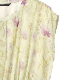 YECCA VECCA シアー花柄プリーツワンピース