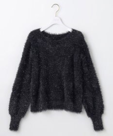 ANY SIS 【洗える】フィルムラメシャギー ニット