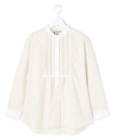 J.PRESS YORK STREET 【WOMEN】ピンタック バンドカラーストライプブラウス