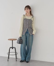 earth music&ecology 【予約】透かし編みニットキャミビスチェ