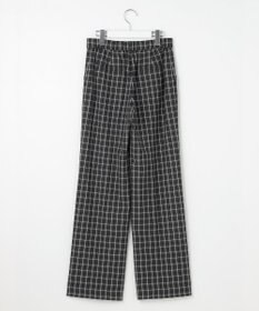 自由区 L 【19号サイズまで展開・定番人気・新色】TRギャバチェック柄ストレート パンツⅡ