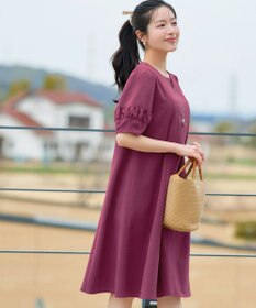 Tiaclasse 【選べる着丈・新色追加】ギャザーランタンスリーブワンピース