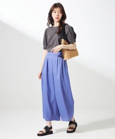 ANY SIS S 【撥水・汗ジミ防止・UVケア・洗える】スーピマスムース 袖タック Tシャツ