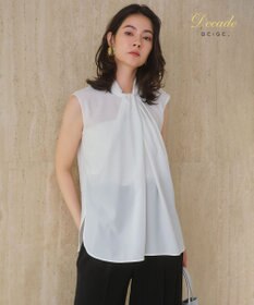 BEIGE， 【人気シリーズ】ANITA / ノースリーブタックブラウス White