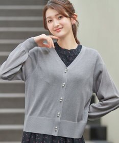 Tiaclasse ラメシアー天竺パールボタンカーディガン