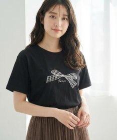 Feroux 【洗える】リボン刺繍 Tシャツ