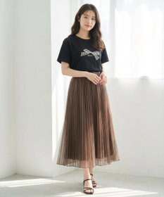 Feroux 【洗える】リボン刺繍 Tシャツ