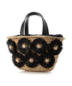 UNBILLION カシュカシュ cachecache / ラフィアフラワー付カゴバッグ