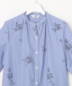 J.PRESS LADIES 【一枚で着映え】ストライプ×フラワープリント ブラウス