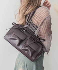 WEGO リボン付きボストンバッグ