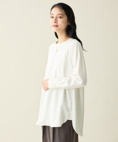 ANY シャツコンビレイヤードインナー アイボリーサテン