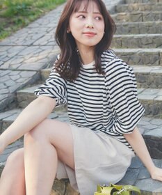 Feroux 【UVケア】バックリボンボリュームスリーブ Tシャツ