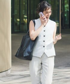 23区 S 【セットアップ対応/洗える】ドライツイル テーパードパンツ